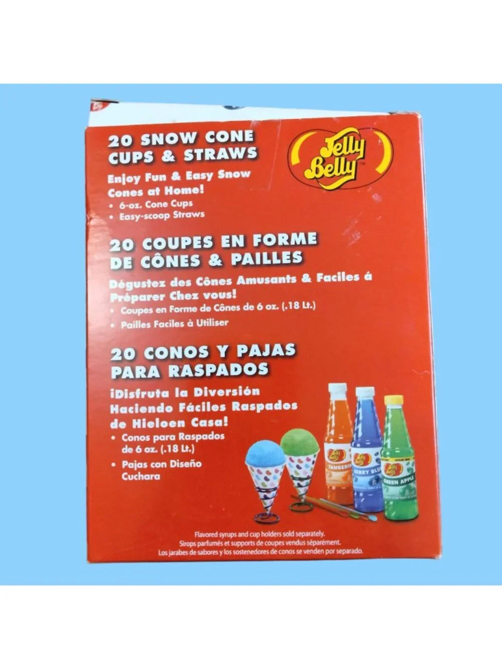 Jelly Belly 20 Snow Cone Cups Scoop Straws  Shaved Ice Sumer Pool Party New
